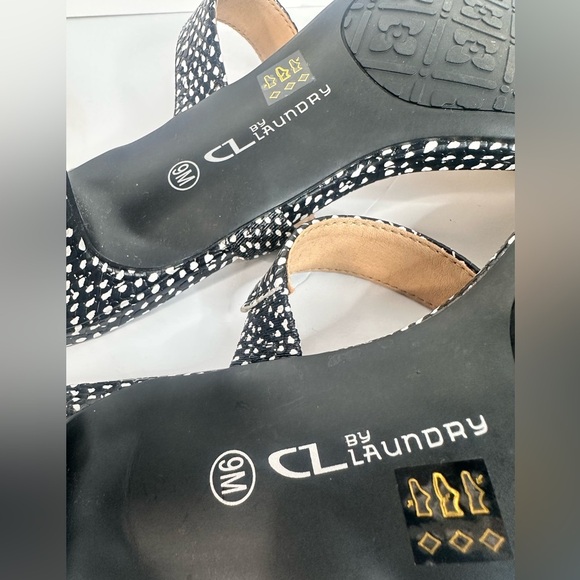 CL by Laundry Black and White Polka Dot Sandals Size 9M - Picture 4 of 6